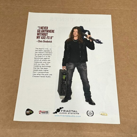 Chris Broderick of Megadeth - Fractal Audio Systems - 2015 Print Ad - Picture 1 of 1